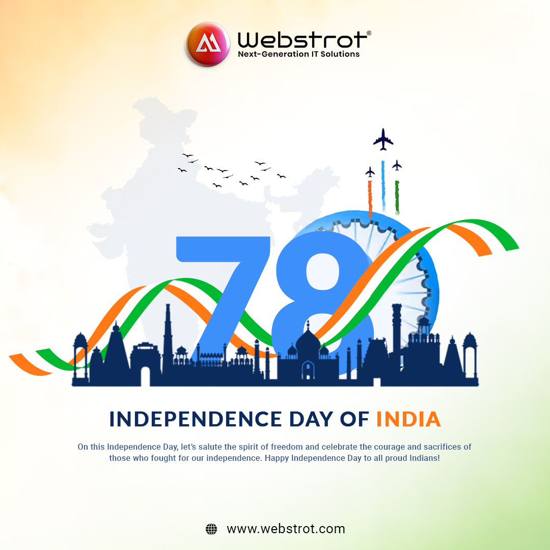 webstrot's tweet photo. On this 78th Independence Day, let's thank and salute our nation and our national leaders who made our country democratic!
#IndependenceDay #15August2024 #JaiHind #HarGharTiranga #webdevelopment #digitalmarketing #itcomapnydewas #nextgenerationitsolutions #webstrot https://t.co/MNCJdkUkuR