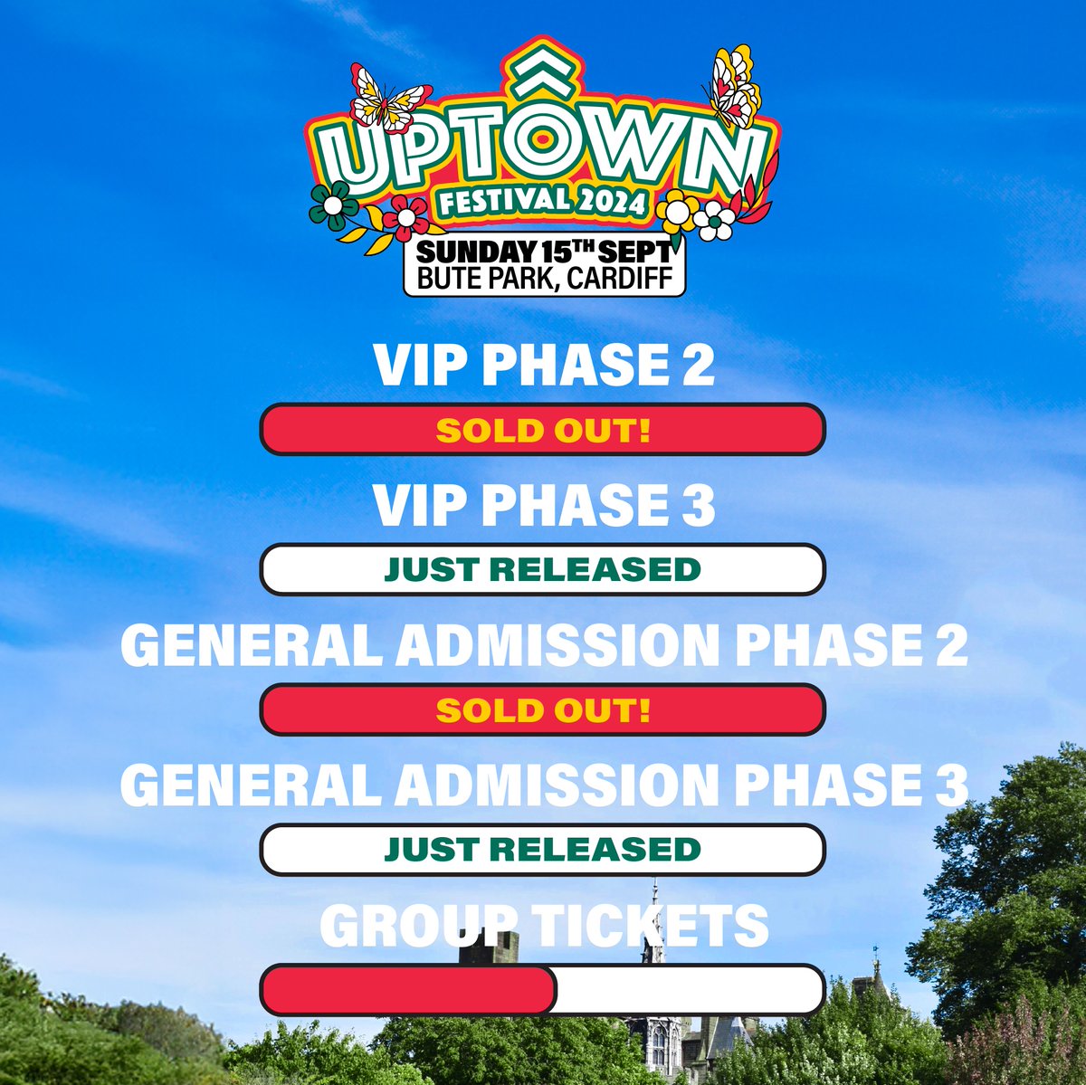 Cardiff, get ready for non-stop family fun! VIP and General Admission phase 2 have now sold out, get your tickets before it's too late 👉👉👉 cardiff.uptownfestival.co.uk