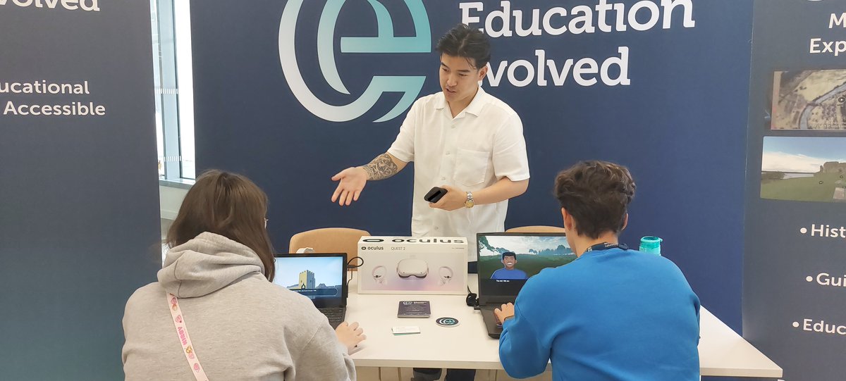EducationEvolvd's tweet photo. We had an incredible time showcasing SEvEN, St Giles' Cathedral: Playing Through 900 Years, and our immersive VR Tours @Glasgowin2024! 🌍✨ Special shoutout to @UofGGamesLab, @DrTimPeacock, @rach_porteous, &amp; @UofGARC for hosting such an amazing event! #WorldCon2024 #VR #Gaming https://t.co/XoawpS1CrU