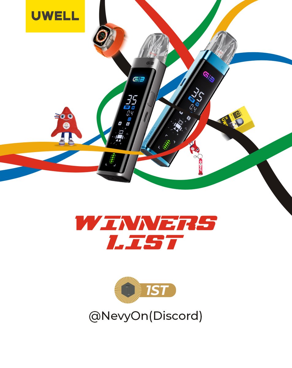 Uwelltech's tweet photo. Congratulations winners!
We will contact you via email info@uwell.cc
make sure to check your inbox once or twice
21+ only https://t.co/hyrZXGYWBn