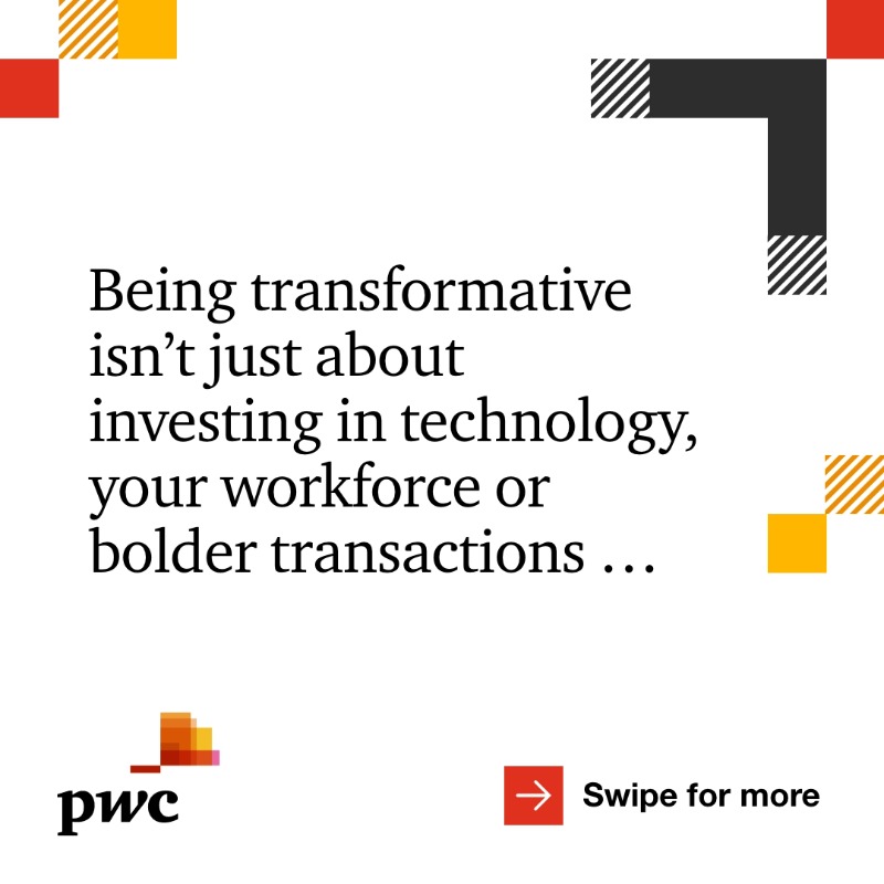 PwC_UK's tweet photo. What makes a transformation strategy successful? A unified approach! 🤝

Explore how enterprise-wide transformation can embed the resilience and agility to change in our editorial. https://t.co/HhN7JRqN7r

#BeTransformative #HumanLedTechPowered #Transformation @ft_content