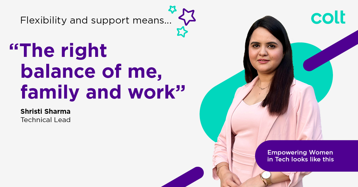 Colt_Technology's tweet photo. Meet Shristi. Our flexible first approach to working means she balances work alongside family and makes time for herself. Empowering Women in Tech looks like this ➡️ https://t.co/IdymEQifAJ
#WomenInTech #TechCareers #WorkInTech https://t.co/zaKLJOhDXB