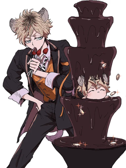 つむチョコファウンテンとラ 