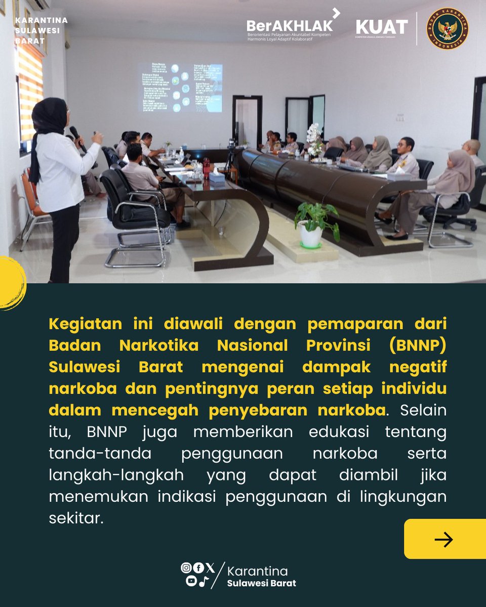 karantinasulbar's tweet photo. Pastikan Lingkungan Kerja Bebas Narkoba Dengan Sosialisasi Bahaya Narkoba dan Test Urine.
.
.
. https://t.co/jVCuSMWsEm