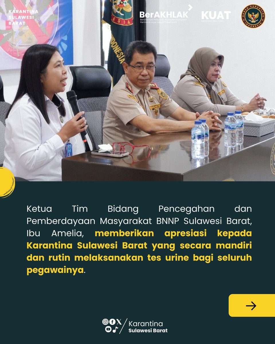 karantinasulbar's tweet photo. Pastikan Lingkungan Kerja Bebas Narkoba Dengan Sosialisasi Bahaya Narkoba dan Test Urine.
.
.
. https://t.co/jVCuSMWsEm