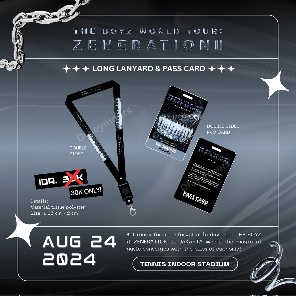 OfChangmins's tweet photo. [RT &amp; Share are appreciated]
𐚁๋࣭⭑PRE-ORDER THE BOYZ Lanyard and Pass Card for ZENERATION II

— Lanyard and Pass Card
☆ IDR 3OK 

📆 13/08 ~ 18/08
📦 Pick Up Venue / CO 25.8
🖇 https://t.co/yzfIVAdiQt
🏠 Jakarta

Details ⬇️⬇️ https://t.co/K0ZAzk3uyp
