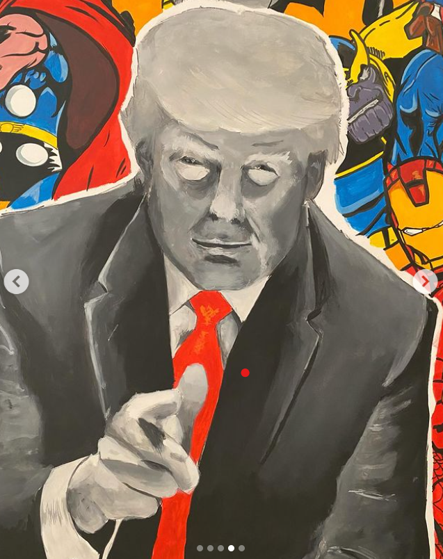 Mootilated's tweet photo. @realDonaldTrump commissioned 1.5mx1m canvas painting. This was so much fun to make! 

#artist #art #drawing #painting https://t.co/fiDsYKQmUx