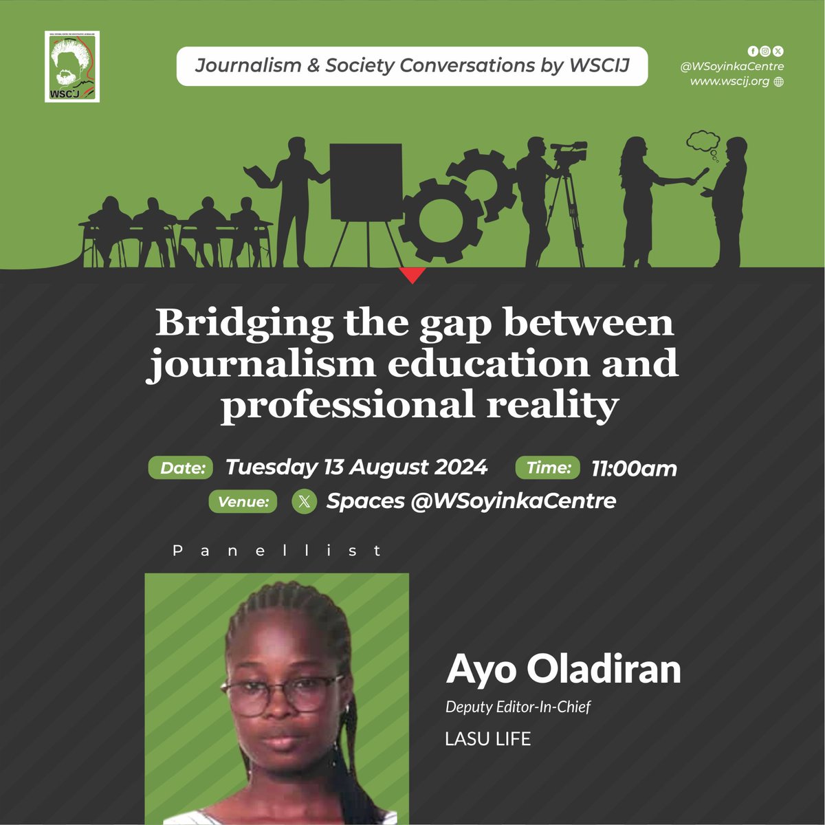 4. Panellist, <a href="/Ayo_Oladiran/">Ayooluwa</a>, who is a campus journalist with bylines in media houses including <a href="/iBrand_tv/">iBrand_TV</a> <a href="/NewTelegraphNIG/">Newtelegraphng</a> will discuss how well academic concepts translate into practical skills in the field.

bit.ly/bridgingthegap…