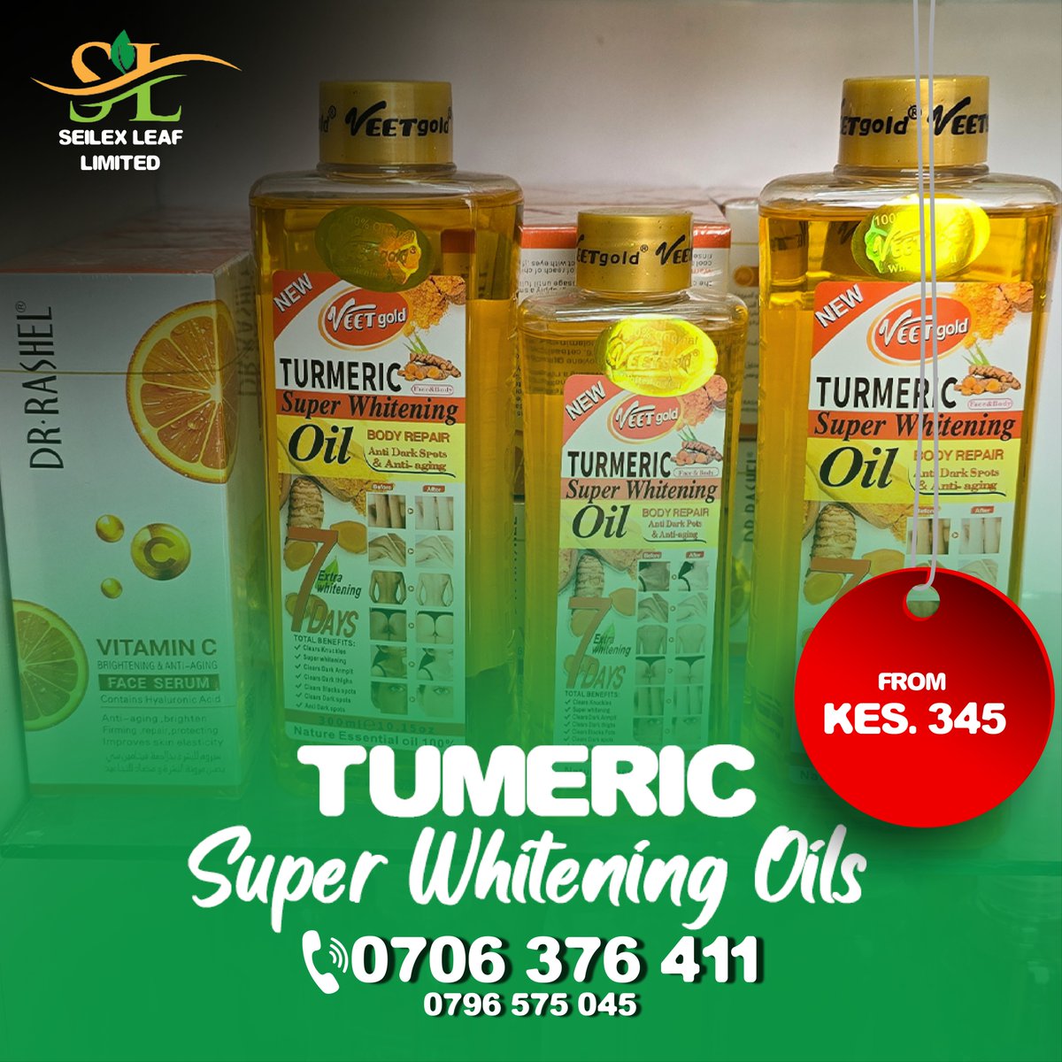 Seilexleaf's tweet image. Turmeric Super Whitening Oils – your secret to radiant skin! 📷 Shop at Seilex Leaf today, enjoy free delivery around Waiyaki Way

200ml 345.00
 300ml 480.00

📷0706 376 411
📷0796 575045
#seilexleaf #designerperfumes #kinoo #waiyakiway #tumericoils #skincare  #skincareroutine