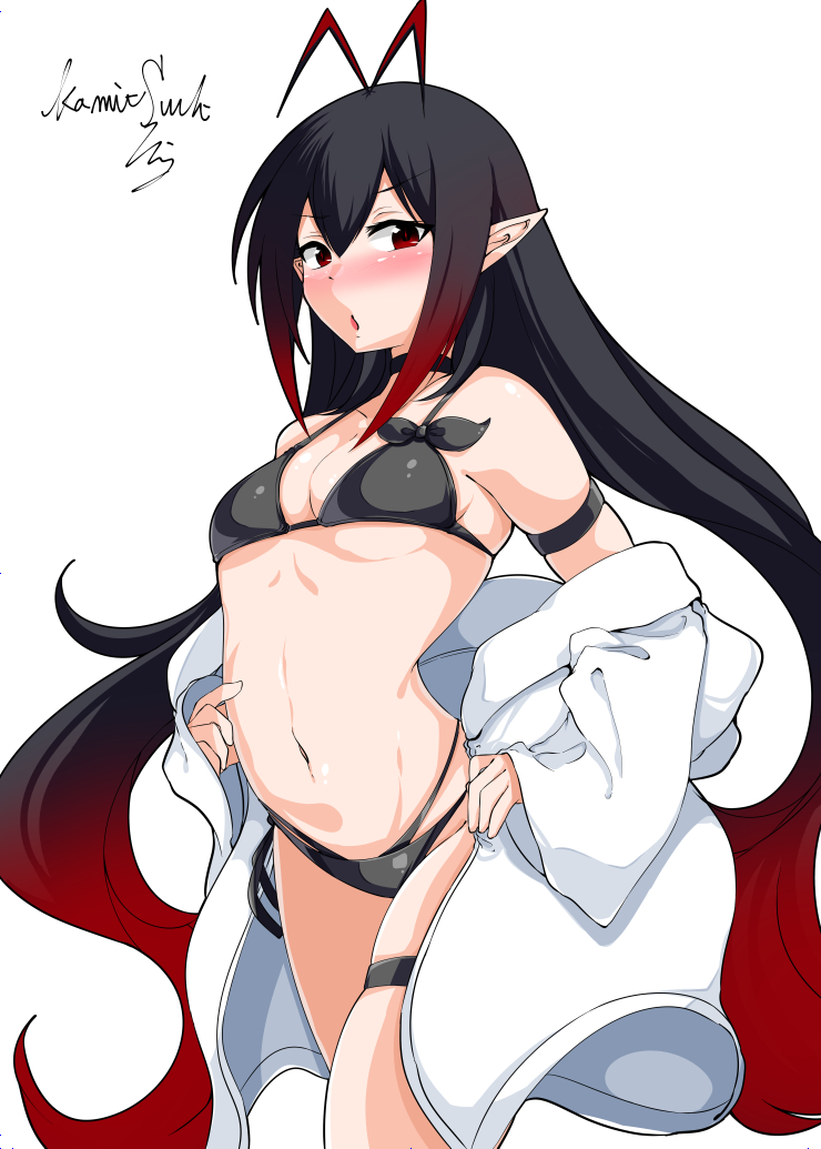 【オリジナル】
かみつきしおんちゃんの黒ビキニ描いた!
あーだめだめエッチすぎます!!
こいつの体マジエロイな… 