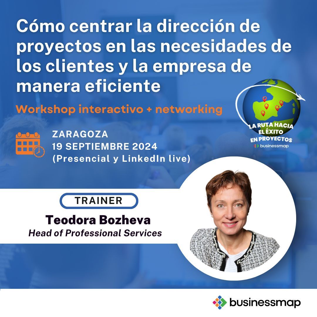 ¡Te invitamos al próximo #workshop + networking en #Zaragoza con <a href="/tbozheva/">Teodora Bozheva</a>!

👉 Apúntate gratis > bit.ly/workshopBusine…
Plazas limitadas

📅 19 de septiembre
2 horas + networking
Dónde: ETOPIA Centro de Arte y Tecnología (Zaragoza)

#projectmanagement #businessagility