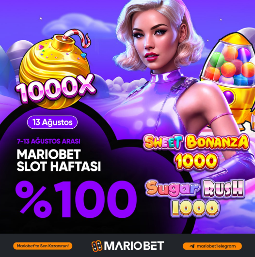 Mariobet Slot Haftasında Son Fırsat!

Mariobet'te 13 Ağustos'a özel Sweet Bonanza 1000 ve Sugar Rush 1000 oyunlarında geçerli %100 değerinde 1000 freespin kampanyası aktif!
Mariobet slot haftasının son fırsatını kaçırma, hemen Mariobet'e giriş yap ve kazancına kazanç kat!