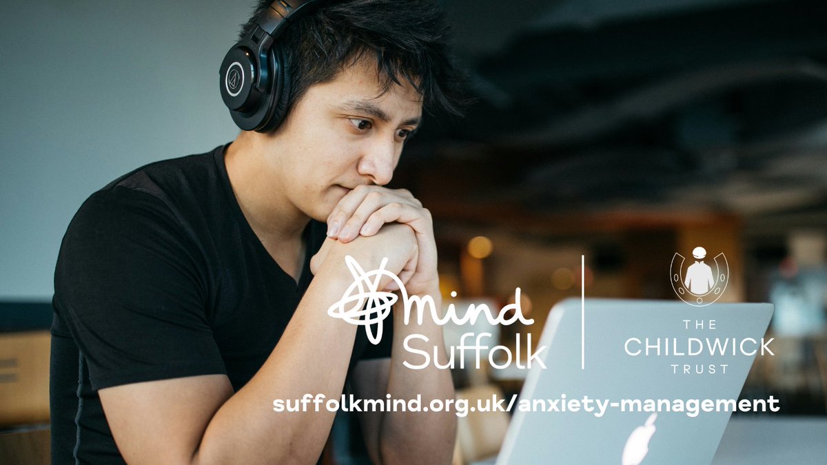 If you're based in Newmarket and struggle with anxiety, we have a fully-funded Anxiety Management course running online on 16 &amp; 20 November between 1pm – 5pm. 💙

Find out more and self-refer 👉  suffolkmind.org.uk/services/anxie…

Thank you #TheChildwickTrust for funding this course.