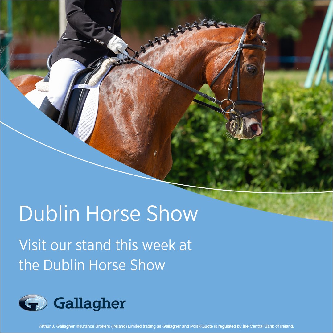 GallagherIE_'s tweet photo. Join us at the Dublin Horse Show in the RDS, from August 14-18. You will find us at stand D6, please come over to say hi to our team #dublinhorseshow https://t.co/AIH0pk5KdA