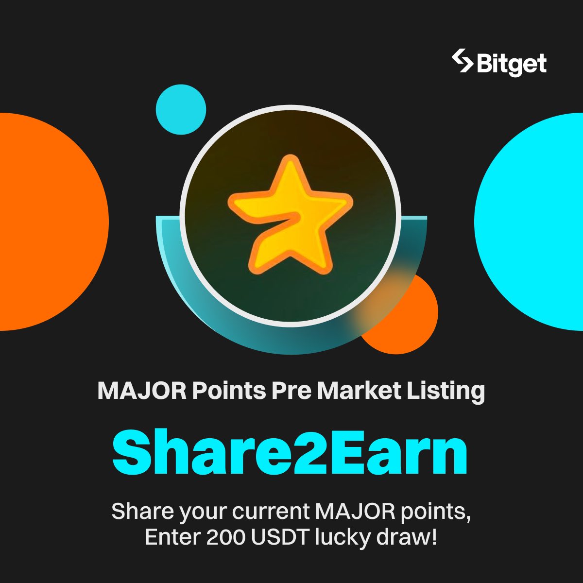 🔥 MAJOR Points is Now Live on Bitget Pre Market! Let’s make it big!!! 🚀

🤳 Post a screenshot of your MAJOR point balance in the Bitget Africa Telegram Group to win!

💰Prize Pool: $200 USDT

➡️ Join Now: gleam.io/4g4hX/bitget-a…