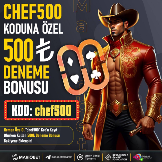 Mariobet CasinoChef Deneme Bonusu Aktif!

Mariobet'e kayıt ol, promo kod kısmına chef500 yaz ve dilediğin şekilde kullanabileceğin 500₺ anında bakiyene eklensin.
Sen de Mariobet'in avantajlı dünyasına katıl, sınırsız eğlence ve kazancın keyfine var!