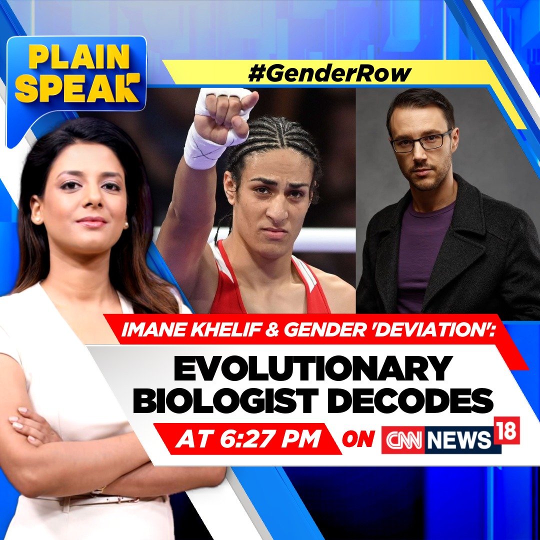 CNNnews18's tweet photo. #GenderRow | #ImaneKhelif & gender 'deviation': Evolutionary biologist decodes
Watch #PlainSpeak with @ShivaniGupta_5 at 6:27 PM only on CNN-News18 https://t.co/srJ2dyz0kF