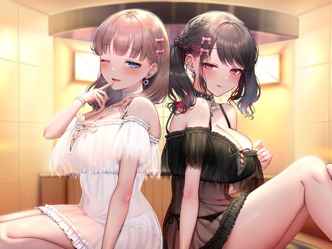 ダブル地雷系女子🤍🖤 