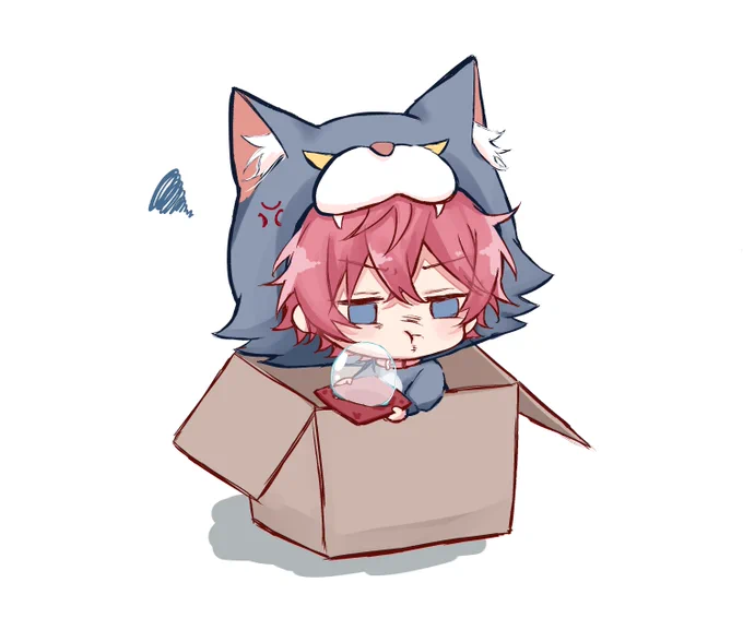 ダンボールの中に押し込まれた #さとみくん #さとみギャラリー 