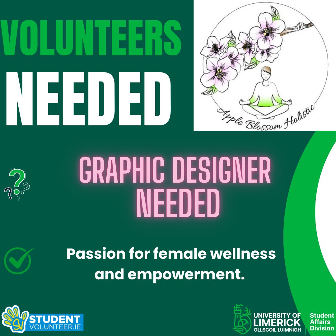 ul_pva's tweet photo. 🌸Volunteer as a Graphic Designer🌸

Interested?📢check out https://t.co/ZgagqP1u6m

#PVA #Volunteer #studyatul #studentvolunteer #UL #appleblossomholistic #Limerick #Laois https://t.co/qeSP0Pc9Bb