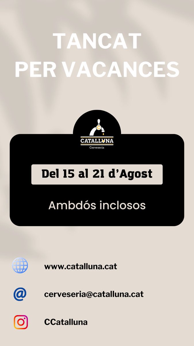 Fem una aturada una dies per carregar bateria.
Us esperem el dia 16!!!!
#ripoll #catalluna #cerveseriacatalluna #elcellerderipoll #cervesaartesana #catallunaceller #productedeproximitat #craftbeer #beer