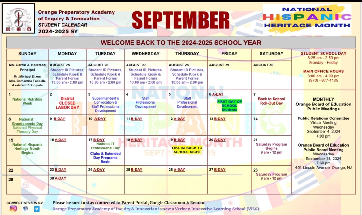 OrangePrep's tweet photo. The first day of our 24-25 school year is just around the corner!!! Take a look at our September calendar and visit the school page for other resources like class list and uniform policy.  #orangestrong @OPAPrincipal https://t.co/HV2GbE7X73
