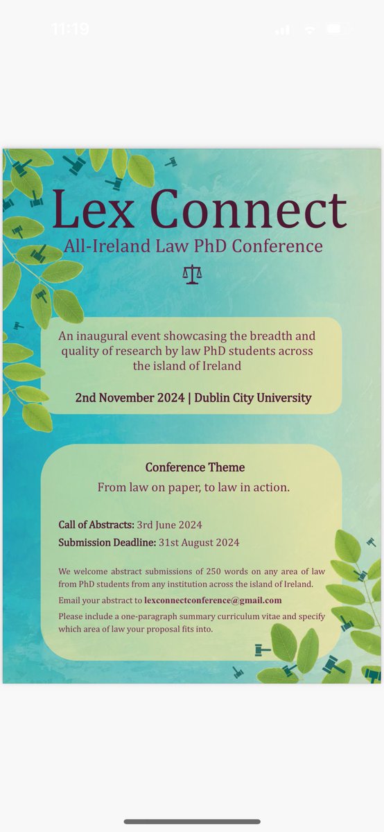 🚨DEADLINE FOR ABSTRACTS🚨
Friendly reminder that the deadline for the Call for Papers is 31st August!! We welcome abstracts from any area of law 
#LexConnect #lawonpaper #lawinaction