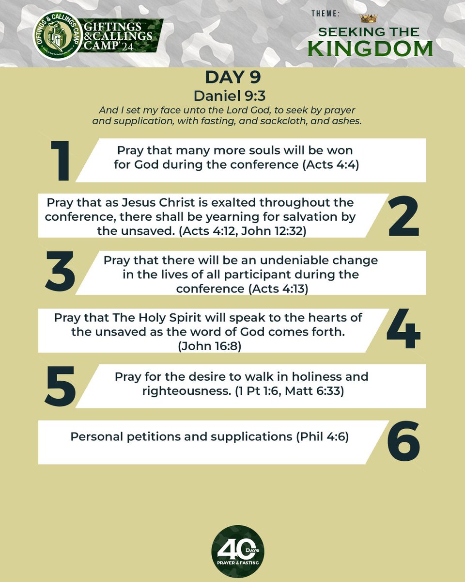 gccamponline's tweet photo. Day 9 of 40days prayer and fasting
#SEEKINGTHEKINGDOM https://t.co/pwkuyXbXpx