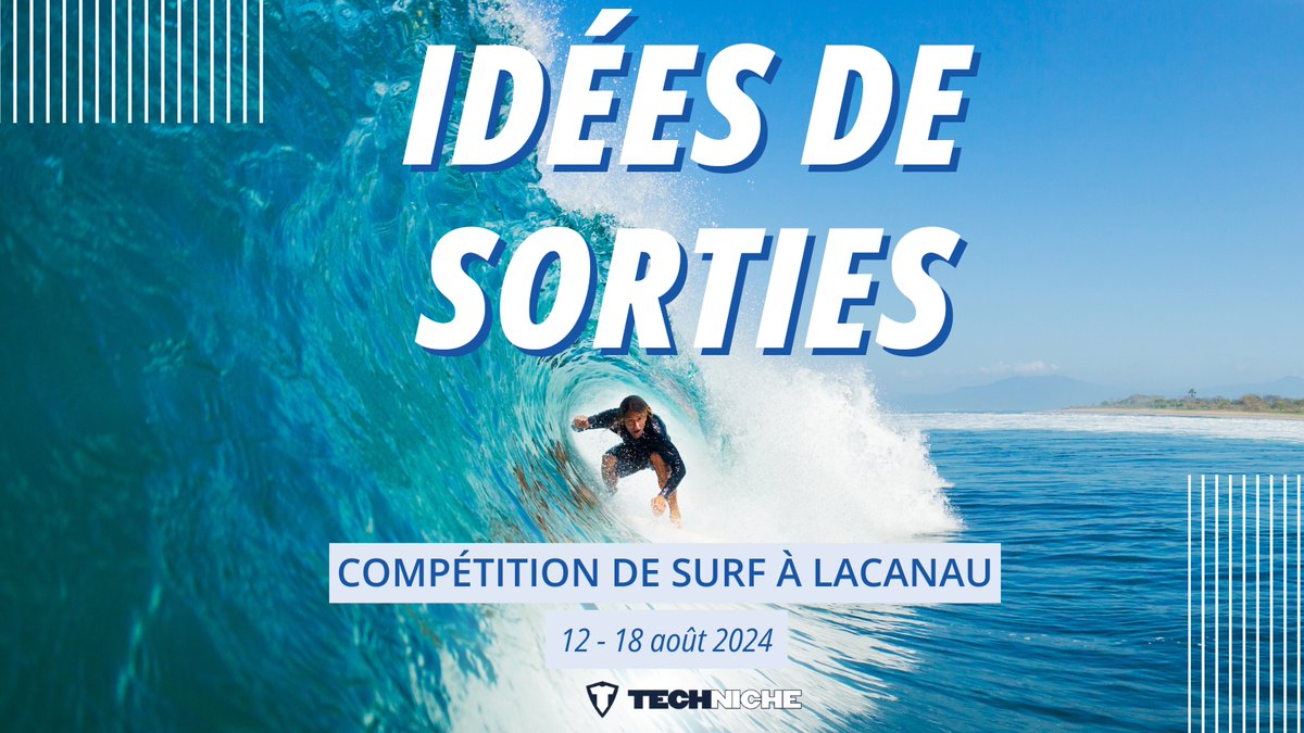 Technifresh's tweet image. 🏄‍♀️🏄‍♂️Admirez la performance des #surfeurs pros à #Lacanaubeach jusqu’au 18 août prochain : bit.ly/3M46POs.
Puis profitez d’une bonne #surfthérapie après la compétition.
👉À défaut d’une combinaison de surf, notre #Tshirt #rafraîchissant #antiUV peut faire l’affaire !