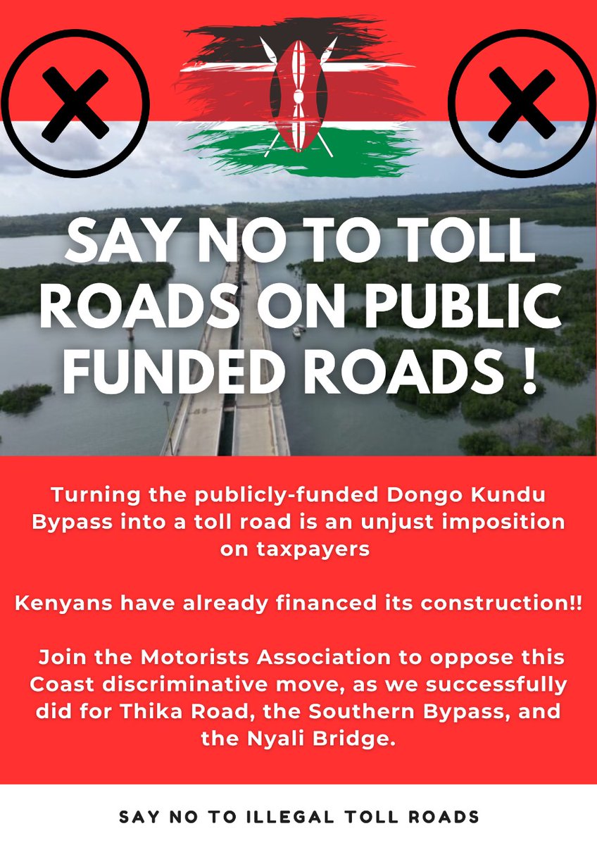 <a href="/KeNHAKenya/">Kenya National Highways Authority (KeNHA)</a> "To justify a toll road, a private company should identify a location where there is a genuine need for a road but none currently exists, and then use its funds to construct it. The term 'established' should not imply force.