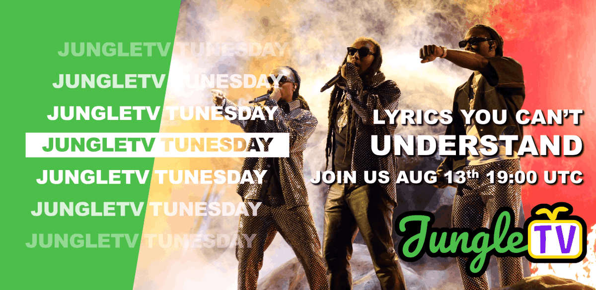 今晚, rejoindre noi için una coda chock पूर्ण de canciones với lời bạn không thể 이해! Vyhrajte 25 $ban টাকা pro každou uygun sissekanne vy добавляете để kö!

聞かせて 一些 BANGERS!🎧🐒

Flimy Bloos Tunesday
Stoinken 13.08.24 at 19:00 UTC

Fules Rull: jungletv.live/documents/Tune…