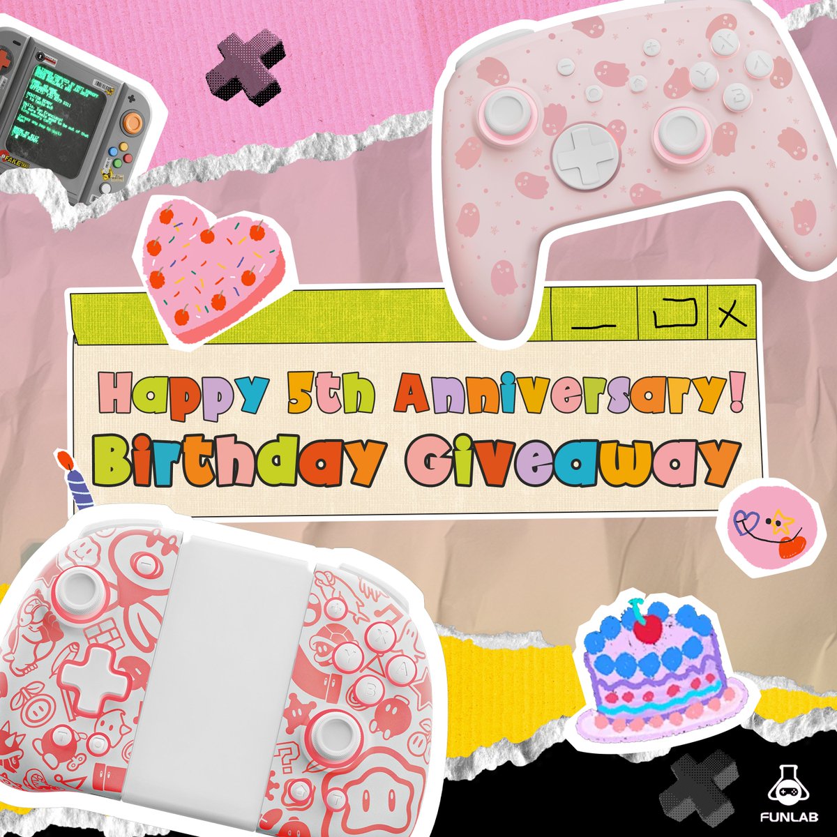 Funlab_switch's tweet photo. 🥳Birthday Giveaway Time

😆Happy FUNLAB 5th anniversary!! FUNLAB is 5 years old now!

😌Pick 3 winners to get the FUNLAB Luminous Joypad and charging grip-Zonaite setup!!

1. Follow Me @Funlab_switch 
2. Like & Repost
3. Tag a friend and send me HBD(Happy Birthday) comments below!
📅End on 8.26!
🌍Open worldwide!

🥳Don't forget our anniversary sale on our website and Amazon! Link in my bio!

#funlab #5yearswithfunlab #giveaway #handheldgaming #switchaccessories #pccontroller #gamingsetup #nintendoswitch