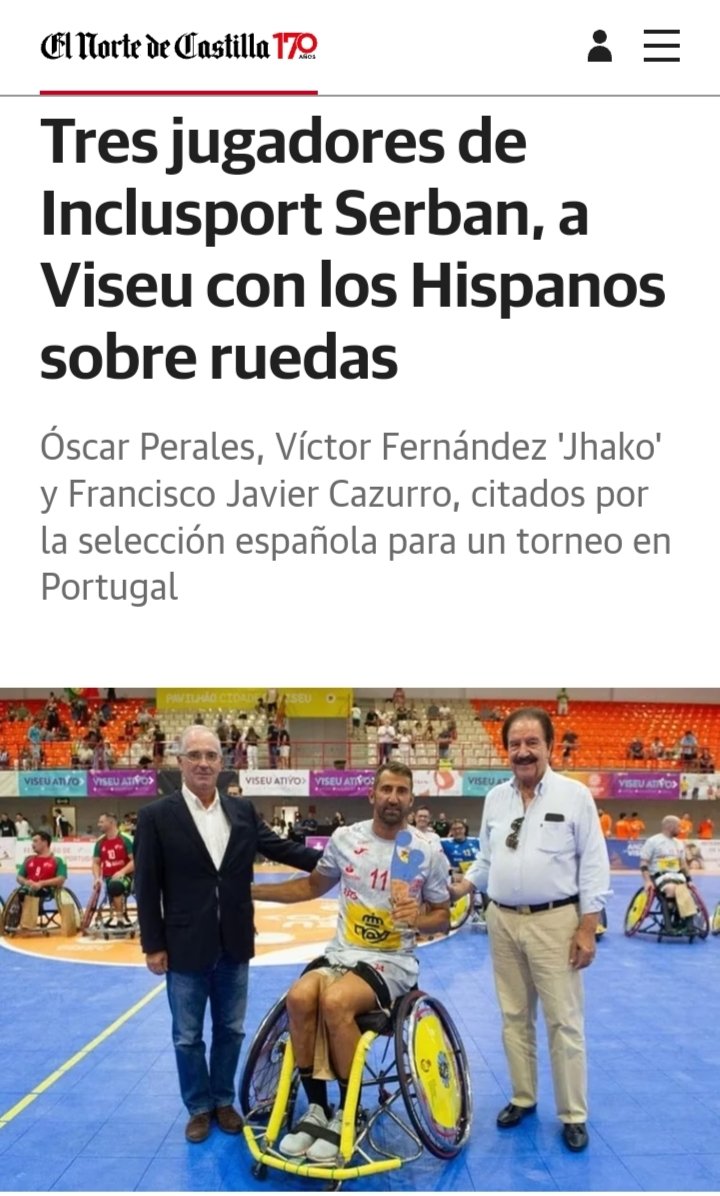 🗞️¡Ayer os contábamos que tres de nuestros jugadores disputarán el Torneo de Viseu con la absoluta y los medios también se han hecho eco de ello!🇪🇦

Que 🔝, ¡#Inclusport en el <a href="/nortecastilla/">El Norte de Castilla</a> y <a href="/TribunaVa/">Tribuna Valladolid</a>! 🤭
#Inclusion #Balonmano #Handball