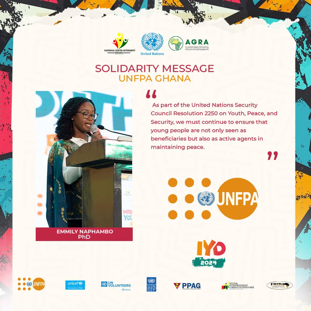 UNFPAGhana's tweet photo. Yesterday at the National Youth Conference organised by @Youthgh, @DrMilyK, Deputy Rep of @UNFPAGhana gave a solidarity message during the commemoration of #IYD2024.

#youth
#Ghana
#UN https://t.co/YCRHY97EAW