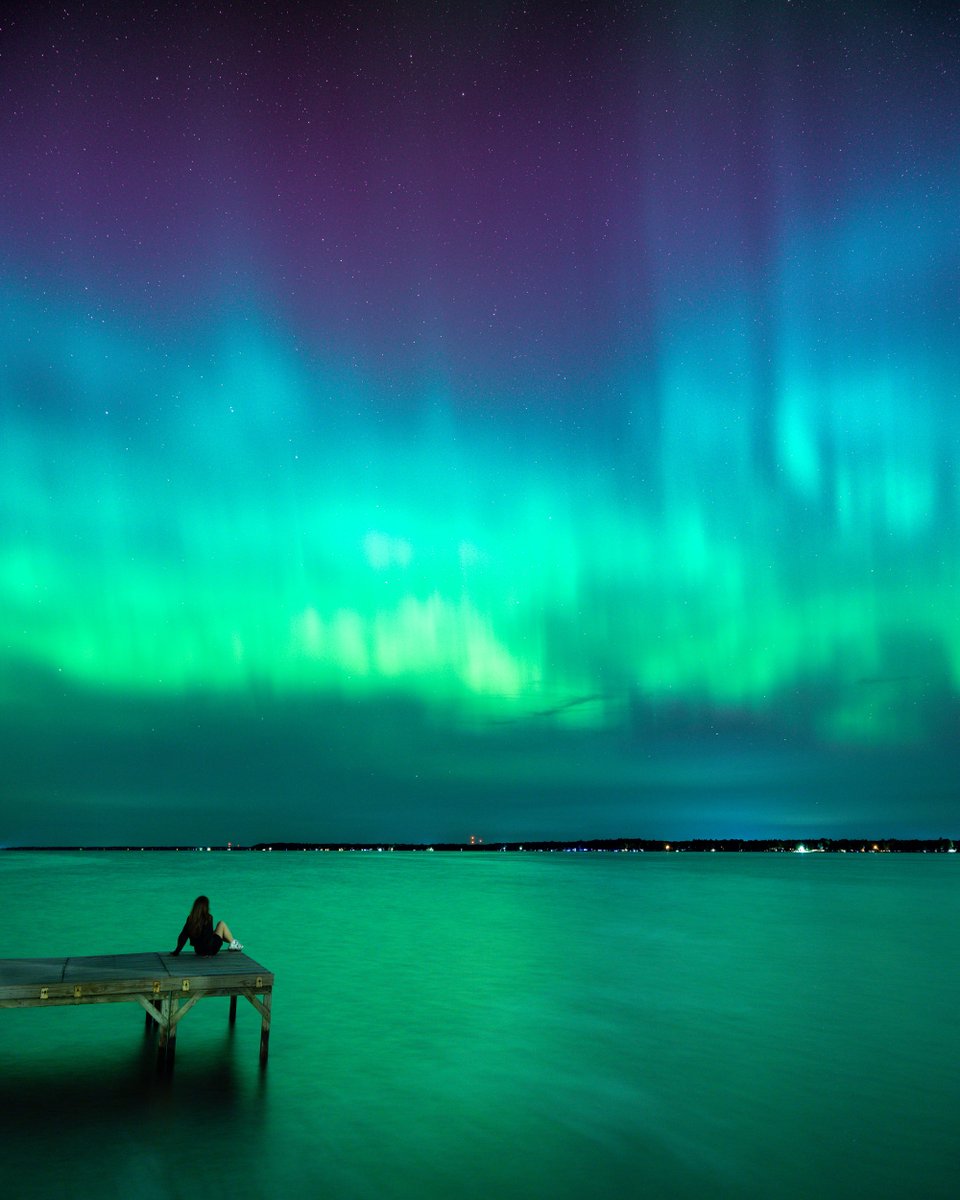 northern lights above northern michigan