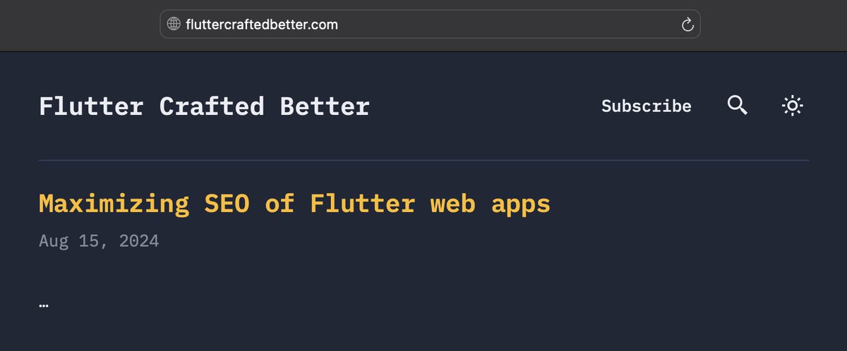 kamranbekirovyz's tweet image. As I'm working on improving the SEO for my own and my clients' Flutter Web projects, I also plan to write an article on the maximum potential that can be achieved.
#Flutter #FlutterWeb