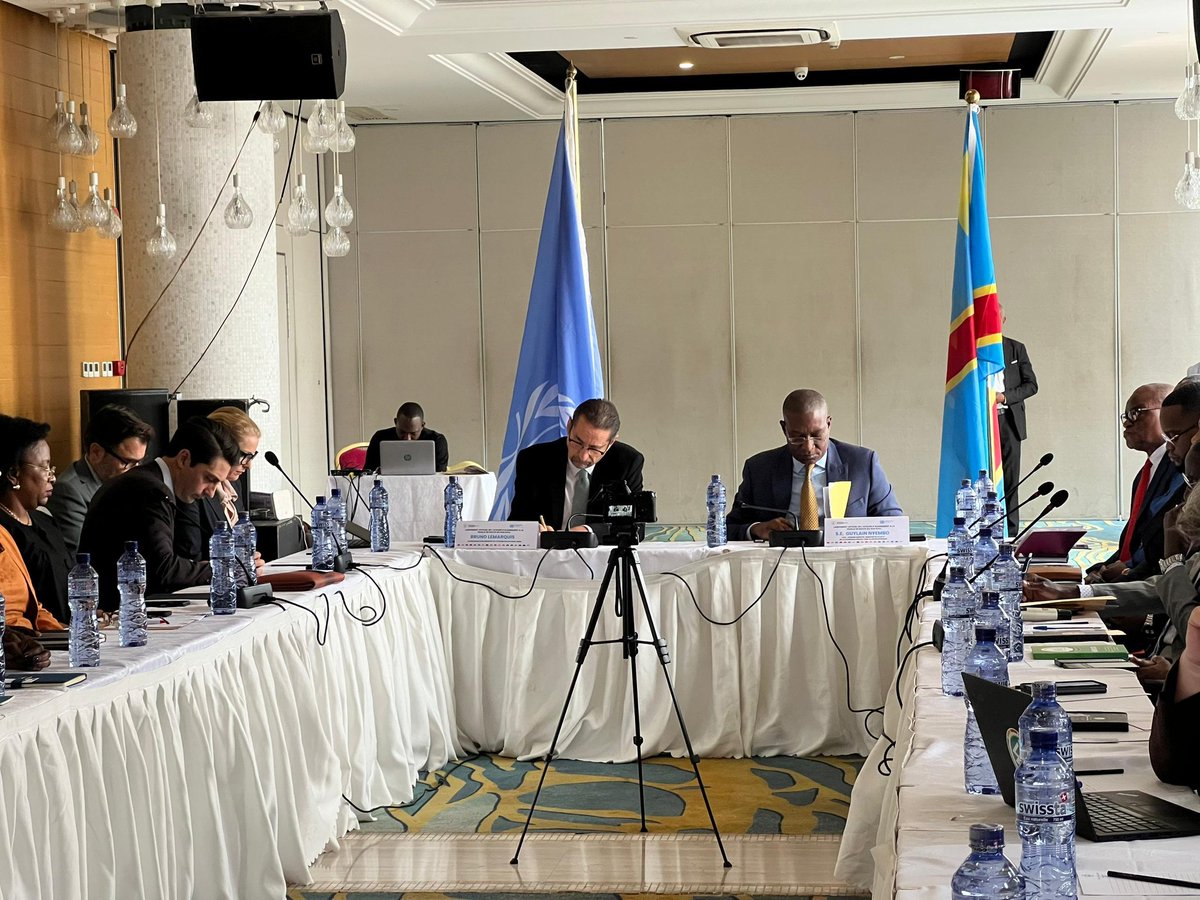 PlanRdc's tweet photo. 13.08.2024 | Kinshasa-RDC
#CoopérationMultilatérale

Le VPM , Ministre du Plan & CAD @guylainnyembo_ préside en vidéoconférence le lancement de l’Atelier d’alignement des Partenaires Techniques et Financiers à la Feuille de route relative au désengagement de la Mission de Stabilisation des Nations Unies pour la République Démocratique du Congo, « MONUSCO » de la Province du Sud Kivu, au Fleuve-Congo Hôtel, à Kinshasa/Gombe.

@ONURDCongo
@MONUSCO
@GouvSudkivu