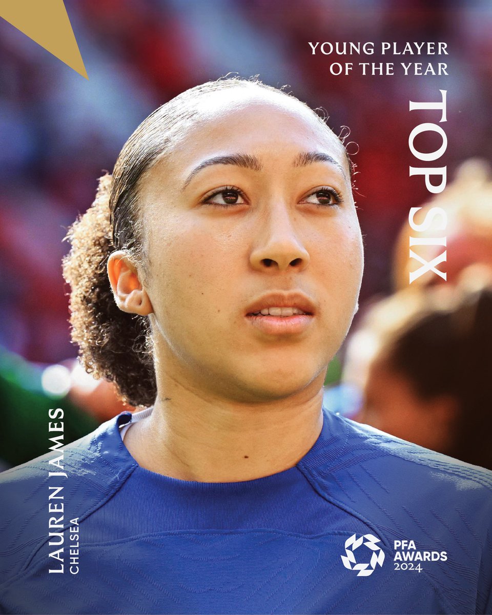 PFA's tweet photo. Another unbelievable season for LJ at Chelsea. 🔥

Only Lauren and Cole are nominated for both PFA Young and Players’ Player of the Year awards. 

@ChelseaFC 🤝 @ChelseaFCW https://t.co/U4F8syvYiW