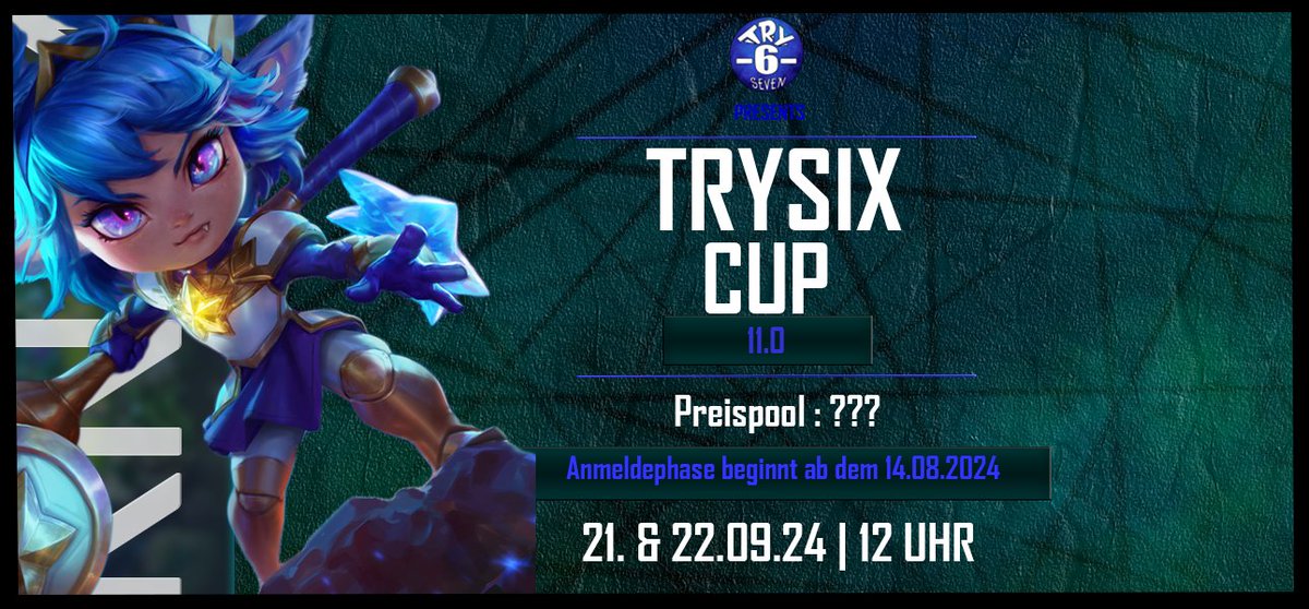 ES IST WIEDER SOWEIT !!!

Wann :  21. und 22.09.2024 
Wo : Auf Twitch und in der Kluft
Was : 5v5 mit Preisgeld und Elosystem

Anmeldephase beginnt ab morgen 23:59:00 Uhr !! 
Link wird heute im Laufe des Tages in der Bio aktualisiert.