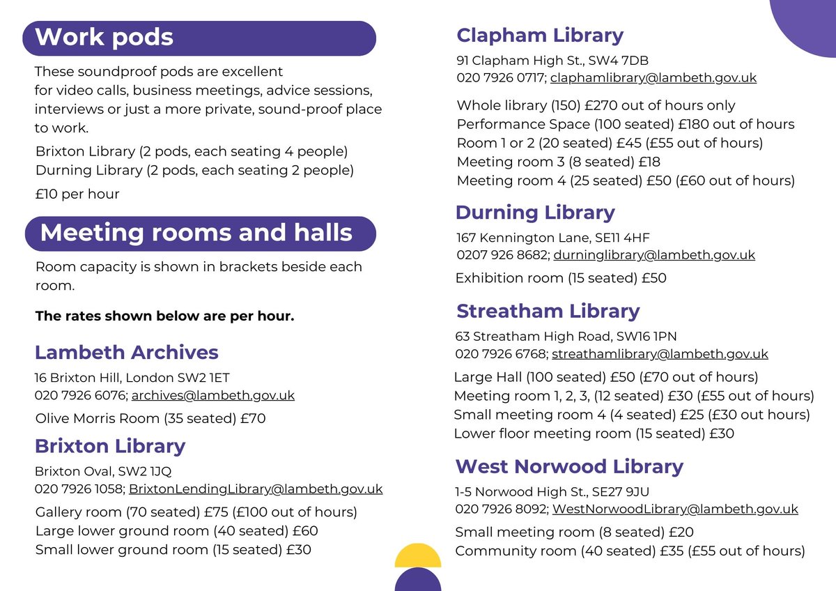 Did you know that we have rooms and exhibition spaces that you can hire?

From meeting rooms, work pods, performance and exhibition spaces to large halls, take a look at what you can hire and contact the library for more information.