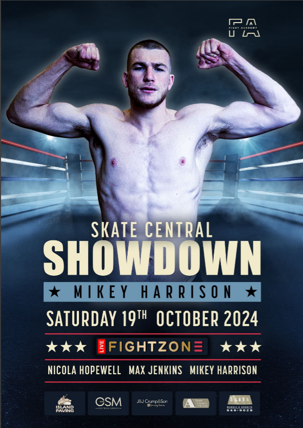 🚨🥊 SHOW NEWS 🥊🚨
💥🔥We Return To Skate Central in Sheffield on 19th October🔥💥 
⚡ Our 1st announcement sees the return of Mikey Harrison after his impressive  debut on our July card, the young super middleweight will be looking to put on another show⚡

📢 Further card deta