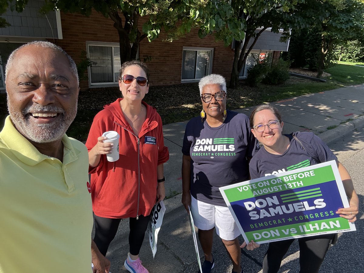 DonSamuelsMN's tweet image. It's been a wonderful morning so far! Went out and voted and then met up with some supporters. If you haven't voted yet, get out and vote! The polls are open from 7am - 8pm today! Find your polling location here: pollfinder.sos.state.mn.us