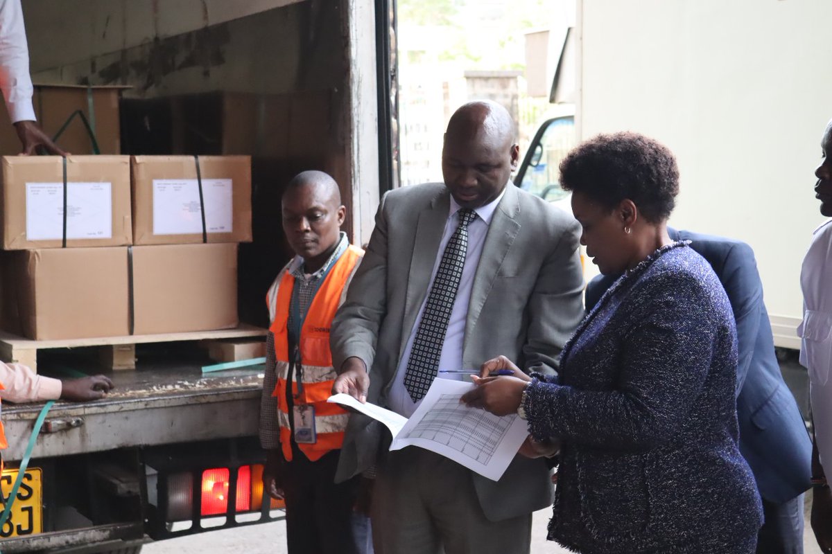 ImmigrationDept's tweet photo. The Director General  of Immigration Services @EvelynCheluget joined the Principal Secretary State Department for Immigration and Citizen Services @JuliusKBitok in receiving passport booklets.
Continuous procurement of passport booklets is part of the reforms initiated by the Cabinet Secretary for Interior @KindikiKithure and National Administration aimed at streamlining issuance of passports to Kenyans.