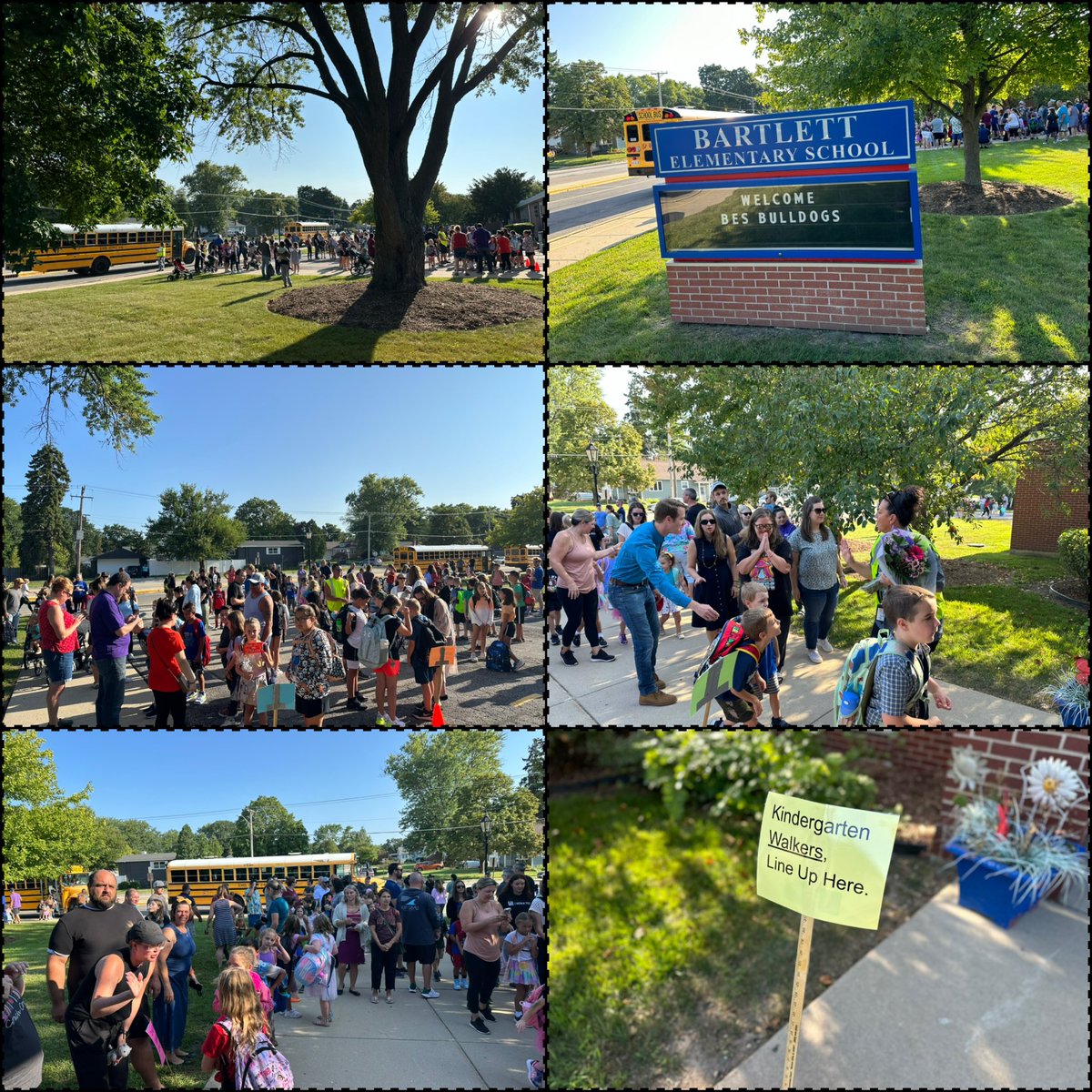 Arrival for the first day of school at Bartlett Elementary.  So great to see all of the smiles this morning.  We’re looking forward to a fantastic year of learning! <a href="/sdu46/">School District U-46</a>