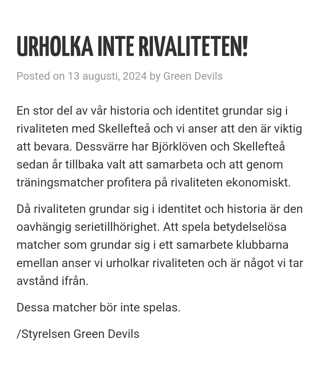 SebbeWendel's tweet photo. Håller helt med! #greendevils #björklöven #northpower #skellefteåaik https://t.co/ovRw2Ek9fS