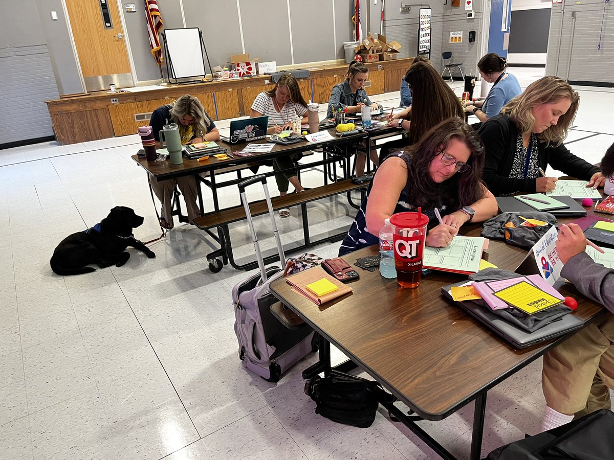 MontelEvans's tweet photo. Our theme this year is “Be here! Be you!” Staff are taking the time to fill out their “Just Being Me” forms to elaborate on with their committee, grade level, and dismissal peers. #ISDPD #BentonBobcats #ISDStrong #BeHereBeYou https://t.co/TPy91h5xQD