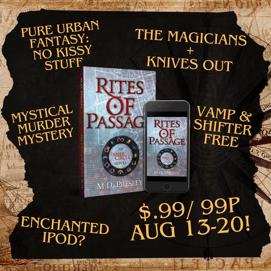 Rites of Passage is on sale this week, so go on and grab a copy if you're into magical murder mysteries. Or even if you're not. 

mybook.to/RitesofPassage