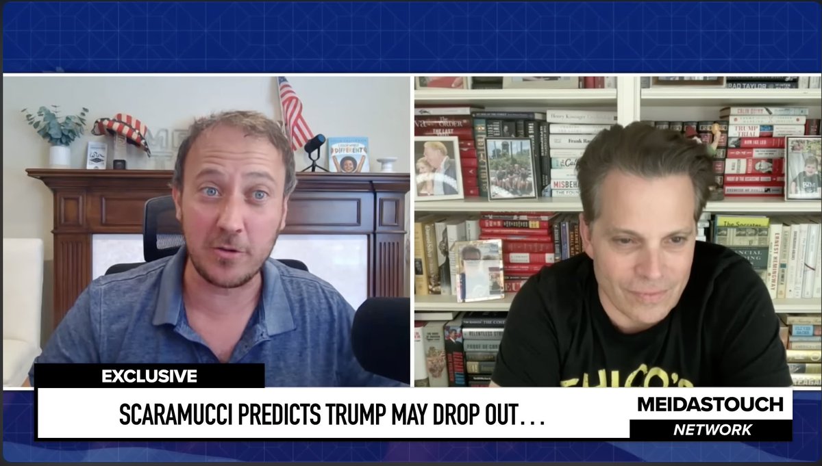 THEIALX's tweet image. 🚨 Scaramucci PREDICTS Trump May DROP OUT…

MeidasTouch
#BenMeiselas interviews #AnthonyScaramucci #DonaldTrump’s meltdown and #Scaramucci predicts Trump may drop out as he continues to spiral.

youtu.be/YKpgfks7_C4/