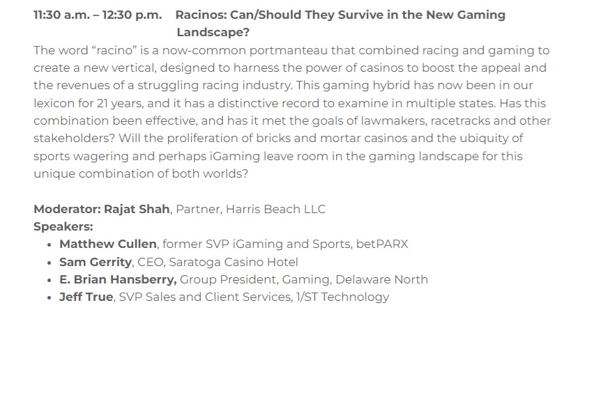EquineInfoEx's tweet image. Racinos: Can/Should They Survive in the New Gaming Landscape? We think they can! @1stcorporate @rgcsaratoga @SaratogaCasino @NYGamingAssoc #RGCS #RacingGamingConfrenceSaratoga #horseracing #wagering #racinos