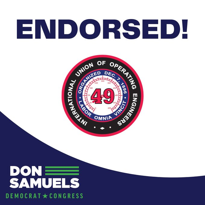DonSamuelsMN's tweet image. I'm proud to be endorsed by the United Steelworkers and the International Union of Operating Engineers in my Democratic primary race against Rep. Ilhan Omar. The election is TODAY, get out and vote CD5!